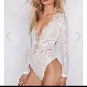 White lace bodysuit